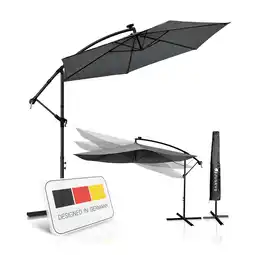 Netto Marken-Discount Juskys ampelschirm brazil 3 m kurbel & ständer – uv-schutz wasserabweisend knickbar sonnenschirm Angebot