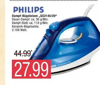 Marktkauf Philips Dampf-Bügeleisen,, GC2145/20" Angebot