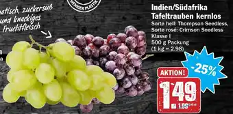 AEZ Indien/Südafrika Tafeltrauben kernlos 500g Angebot