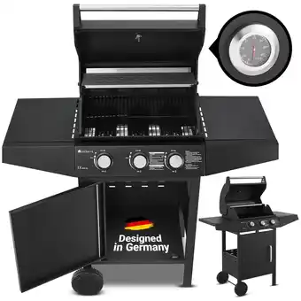 Netto Marken-Discount Juskys bbq gas-grill louisiana, 3 brenner grillrost, deckel mit thermometer Angebot