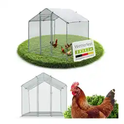 Netto Marken-Discount Juskys freilaufgehege 2x2x2m aus metall - freigehege begehbar mit 4 m² lauffläche, tür & riegel Angebot