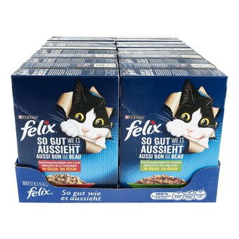 Netto Marken-Discount Felix katzennahrung in gelee 12 x 85 g, verschiedene sorten, 10er pack Angebot