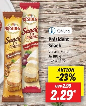 Lidl Président Snack 180 g Angebot