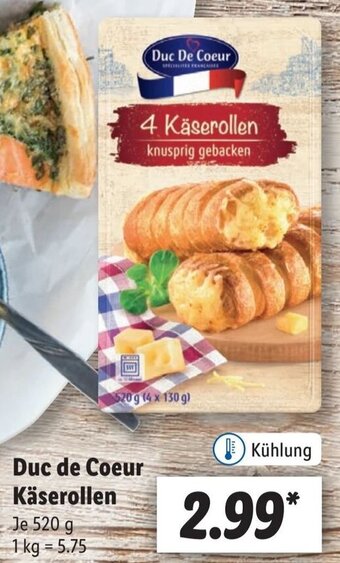 Lidl Duc de Coeur Käserollen 520 g Angebot