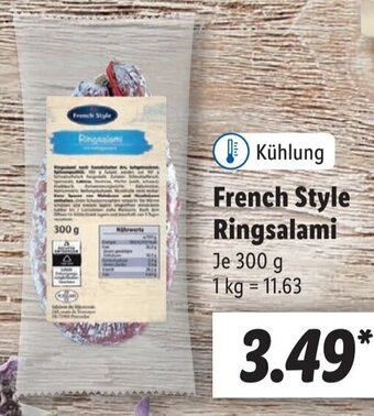 Lidl French Style Ringsalami 300 g Angebot