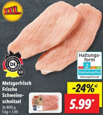 Lidl Metzgerfrisch Frische Schweineschnitzel 800 g Angebot