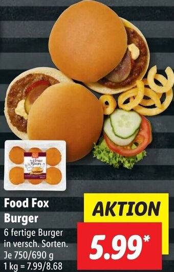 Lidl Food Fox Burger 750/690 g Angebot