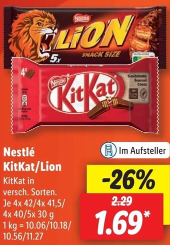 Lidl Nestlé KitKat/Lion Angebot