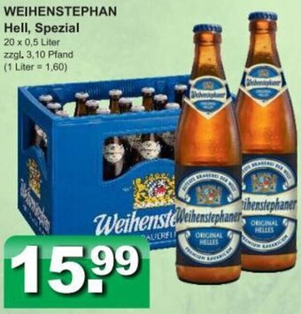 Getränkeparadies Gefromm WEIHENSTEPHAN Hell, Spezial 20 x 0,5 Liter Angebot