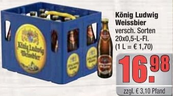 alldrink König Ludwig Weissbier 20x0,5-L-FI. Angebot