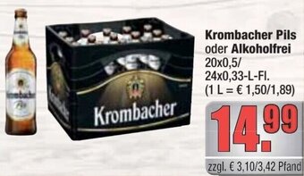 alldrink Krombacher Pils oder Alkoholfrei 20x0,5/ 24x0,33-L-FI. Angebot