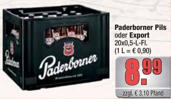 alldrink Paderborner Pils oder Export 20x0,5-L-FI. Angebot