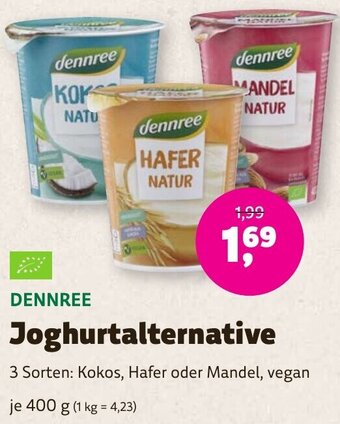 Aleco Biomarkt DENNREE Joghurtalternative 400 g Angebot