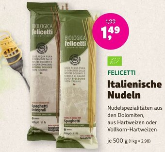 Aleco Biomarkt FELICETTI Italienische Nudeln 500 g Angebot