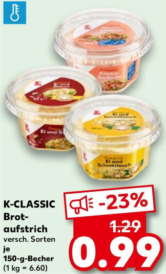 Kaufland K-CLASSIC Brotaufstrich 150 g Becher Angebot