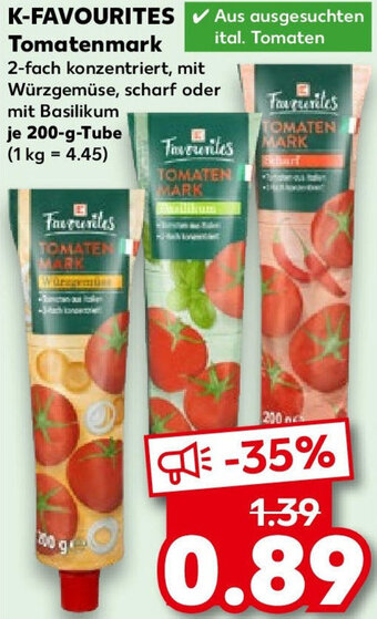 Kaufland K-FAVOURITES Tomatenmark 200 g Tube Angebot