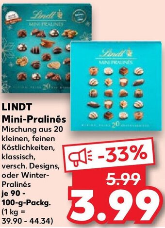 Kaufland LINDT Mini-Pralinés 90 - 100-g-Packg. Angebot