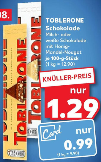 Kaufland TOBLERONE Schokolade 100-g-Stück Angebot