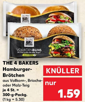 Kaufland THE 4 BAKERS Hamburger-Brötchen 300 g Packg. Angebot