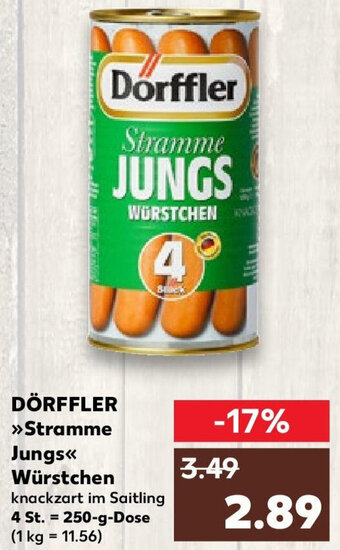 Kaufland DÖRFFLER >>Stramme Jungs<< Würstchen 250-g-Dose Angebot