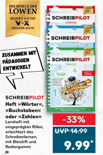 Kaufland Schreibpilot Heft Wörter, Buchstaben oder Zahlen Angebot