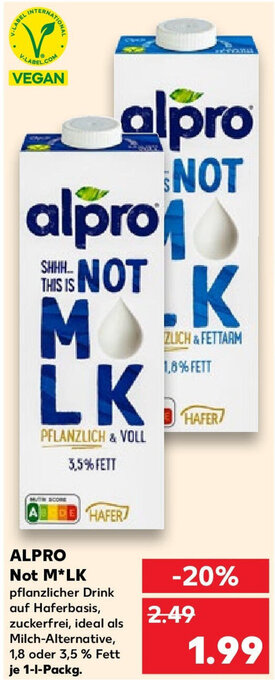 Kaufland ALPRO Not M*LK 1-l-Packg. Angebot