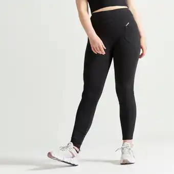 Decathlon Leggings mit hohem taillenbund und tunnelzug fitness cardio damen schwarz Angebot