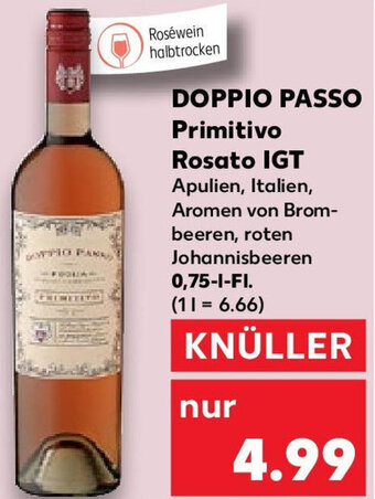 Kaufland DOPPIO PASSO Primitivo Rosato IGT 0,75 L-Fl. Angebot