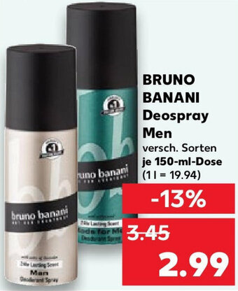 Kaufland BRUNO BANANI Deospray Men 150-ml-Dose Angebot