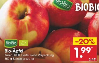 Netto Marken-Discount Bio-Äpfel 550 g Schale Angebot