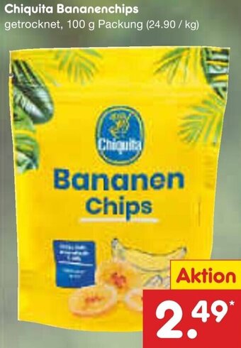 Netto Marken-Discount Chiquita Bananenchips 100 g Packung Angebot