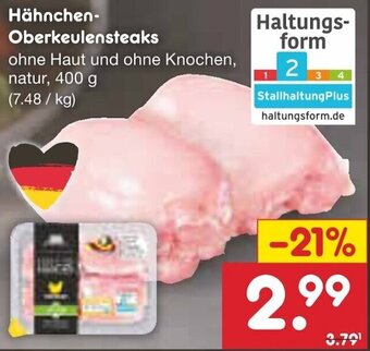 Netto Marken-Discount Hähnchen Oberkeulensteaks 400 g Angebot