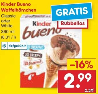 Netto Marken-Discount Kinder Bueno Waffelhörnchen 360 ml Angebot