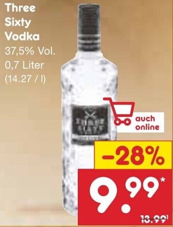 Netto Marken-Discount Three Sixty Vodka 0,7 Liter Angebot