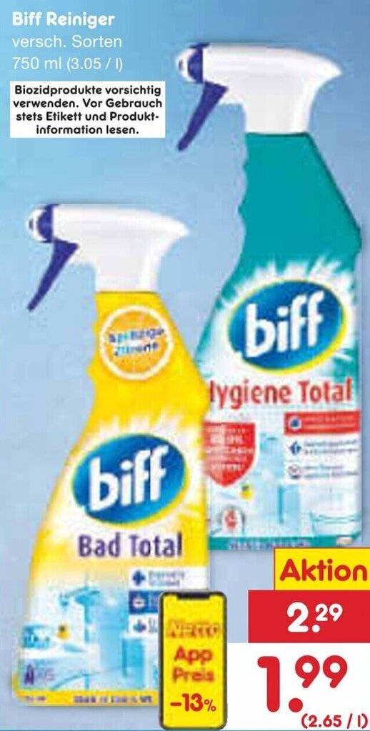 Biff Bad Total Citrus 750 ml - Strong in Bathroom and Toilet