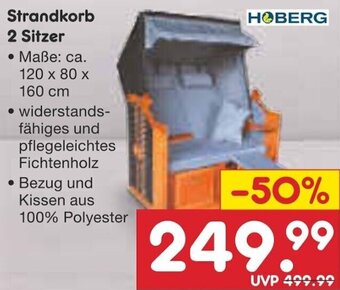 Netto Marken-Discount HOBERG Strandkorb 2 Sitzer Angebot