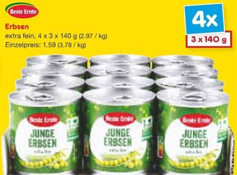 Netto Marken-Discount Beste Ernte Erbsen 4x3x140 g Angebot
