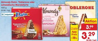 Netto Marken-Discount Almondy Daim, Toblerone oder schwedische Mandeltorte 400 g Angebot