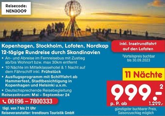 Netto Marken-Discount Kopenhagen, Stockholm, Lofoten, Nordkap 12-tägige Rundreise durch Skandinavien Angebot