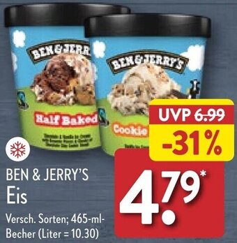 Aldi Nord BEN & JERRY'S Eis 465 ml Becher Angebot