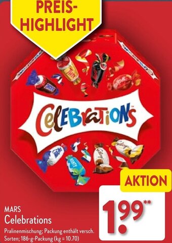 Aldi Nord MARS Celebrations 186 g Packung Angebot