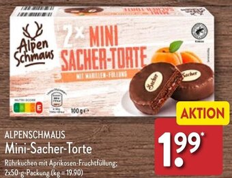 Aldi Nord ALPENSCHMAUS Mini-Sacher-Torte 2x50 g Packung Angebot