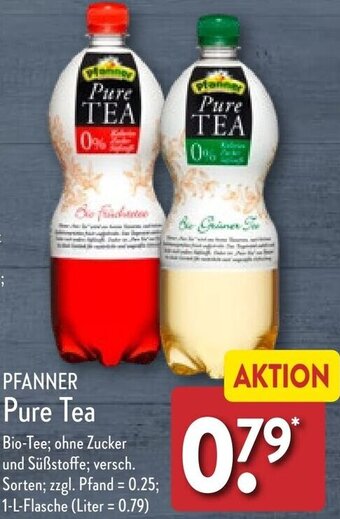 Aldi Nord PFANNER Pure Tea 1 L Flasche Angebot