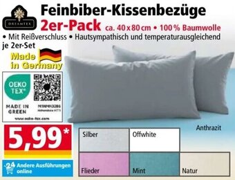 Norma DREAMTEX Feinbiber-Kissenbezüge 2er Pack Angebot