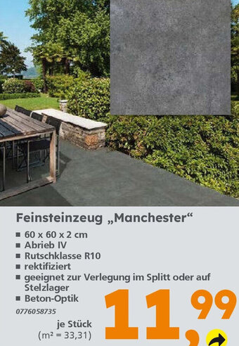 Globus Baumarkt Feinsteinzeug „Manchester" Angebot