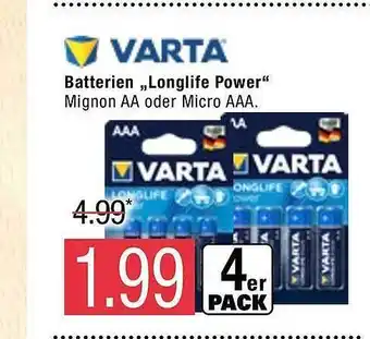 Marktkauf Varta Batterien,,Longlife Power" Angebot