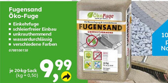 Globus Baumarkt Öko-Fuge Fugensand je 20-kg-Sack Angebot