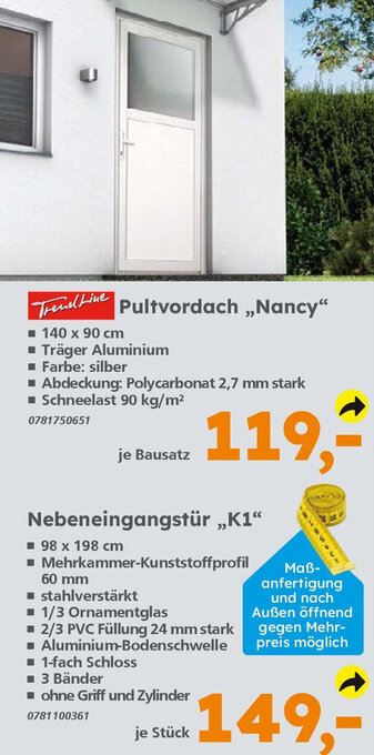 Globus Baumarkt Nebeneingangstür „K1" Angebot