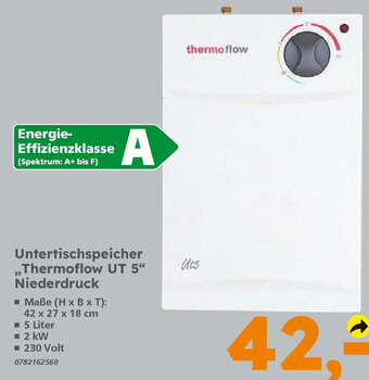 Globus Baumarkt thermoflow Untertischspeicher ,,Thermoflow UT 5" Niederdruck Angebot