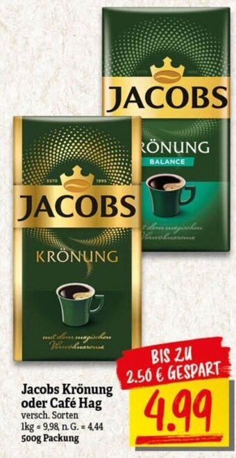 NP Discount Jacobs Krönung oder Café Hag 500g Angebot